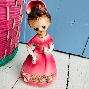 Vintage 50s Lady Figurine Replacement Piece Umbrella Dog Walker Fancy Lady Decor